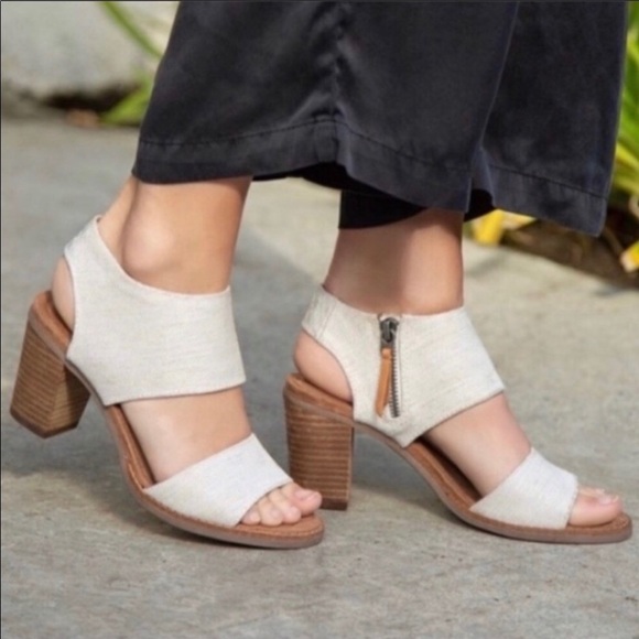 Toms | Shoes | Toms Majorca Cutout Heel Linen Sandal Size 6 | Poshmark